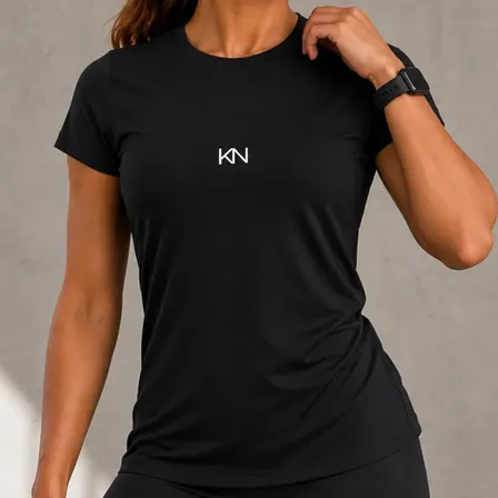 Camiseta Feminina Dry Fit Térmica Academia Fitness Koenig Preto Liso G