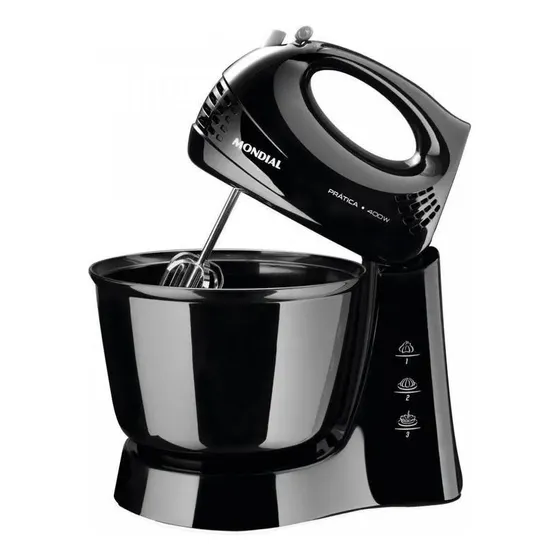 Batedeira Mondial Preta 400w Prática B-44-b Preto 220v