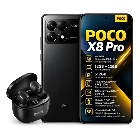 Xiaomi Poco X8 Pro 12gb+12gb Ram 512gb Global Nf + Fone Brin