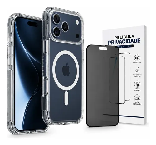 Kit Capa Capinha iPhone 18 Com Película Privacidade