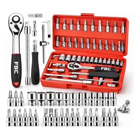 Kit 46 Pcs Chave Catraca Jogo De Soquetes Torx Ferramentas Vermelho