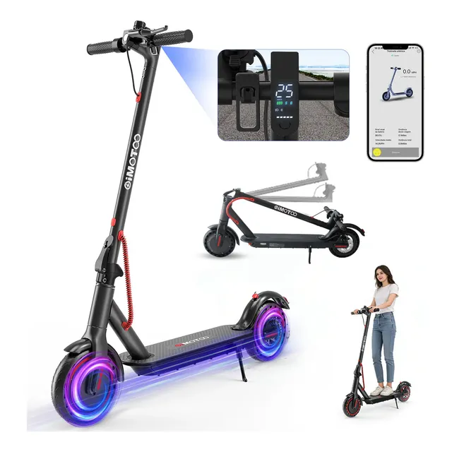 Patinete Elétrico 350w Adulto Com Amortecedor E App Dobrável Preto