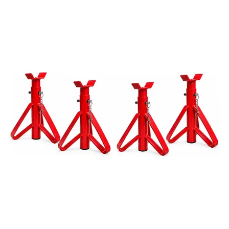 Kit 4 Cavalete Automotivo 2 Toneladas Resistente Vermelho