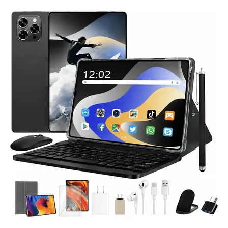 Tablet Android 15 11.6 16gb 512gb Teclado Mouse Preto