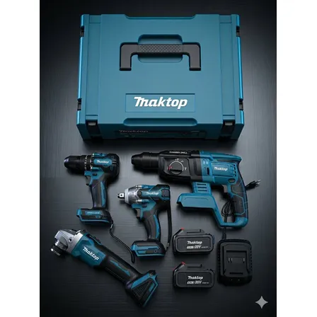 Kit 4 Ferramentas A Bateria 20v Encaixe Makita Com Maleta