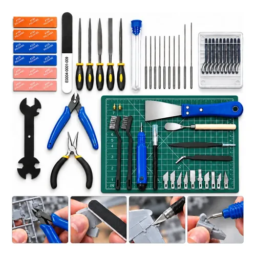 Kit 57 Peças Ferramentas Impressão 3d Acabamento Acessórios Preto