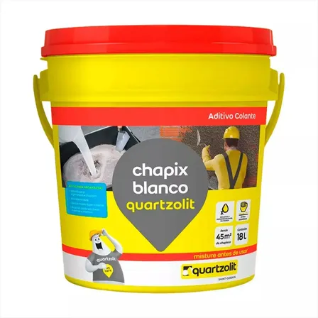 Aditivo P/ Chapisco E Alvenaria Chapix Blanco 18l Quartzolit Branco Fosco / Não Inflamável