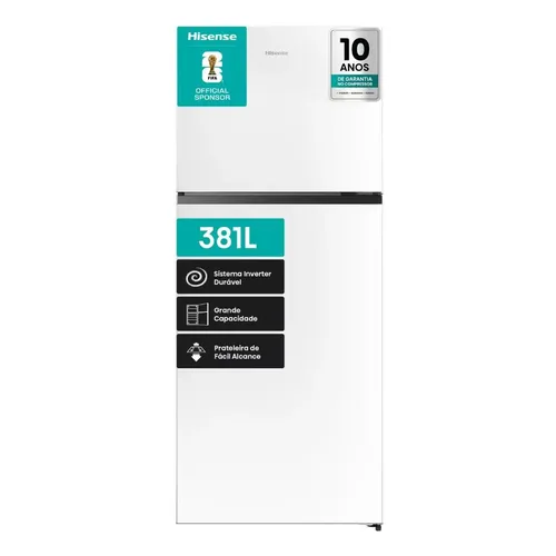 Geladeira Duplex 381l Frost Free Rt375n3ewa1 Hisense Branco 110v