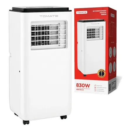 Ar Condicionado Climatizador Portátil 800w 8000btus Controle Preto/branco 220v