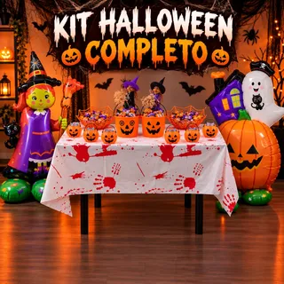 Decoracao Festa Halloween 19pçs Bruxa Fantasma Mesa Balao