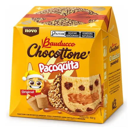 Chocottone Bauducco Paçoquita Amendoim E Chocolate 450g Paçoquita