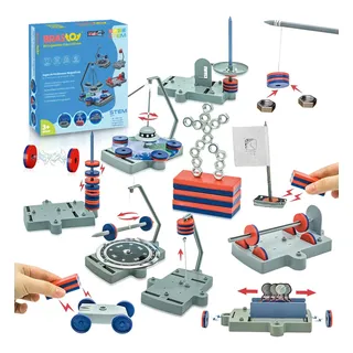 Brastoy Kit 12 Experimentos Magnéticos Brinquedo Científico 38 Kits De Experiências Científicas
