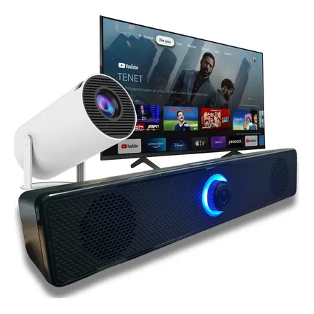 Caixa De Som Soundbar Home Theater P/ Notebook Pc Projetor Preta