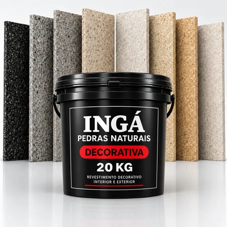 Revestimento Ingá Pedras Naturais 20kg Efeito Pedra Black Imperial
