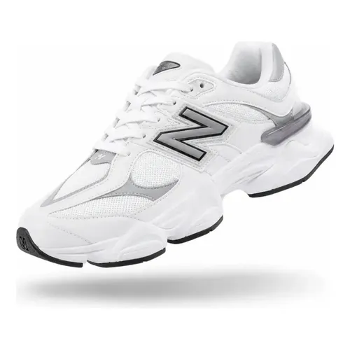 Tênis New Running Masculino Feminino Corre Academia Balance Branco E Prata Liso 37.0 Br