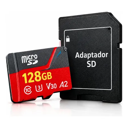 Cartao De Memoria 128gb C/ Adaptador Camera Celular Sd128g