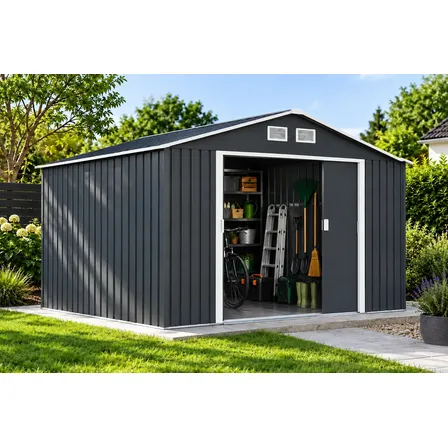 Casa Container De Aço Galvanizado Para Jardim 322x277x203 Cm