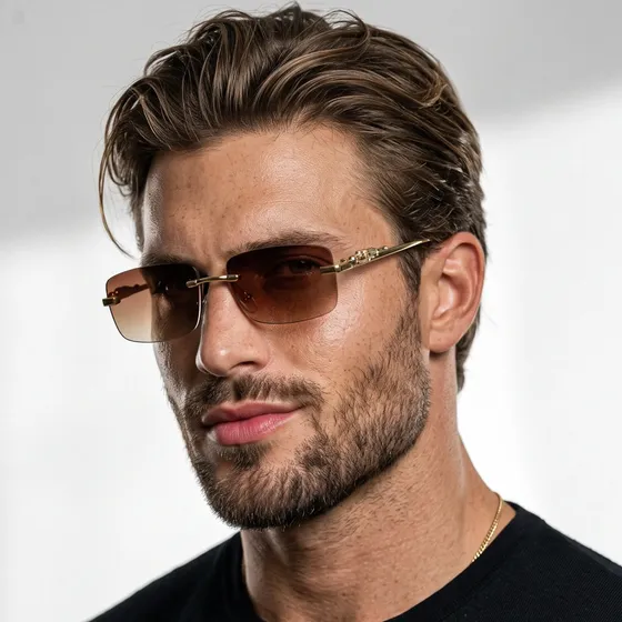 Óculos De Sol Retagular Masculino Feminino Hype Moda Tigre