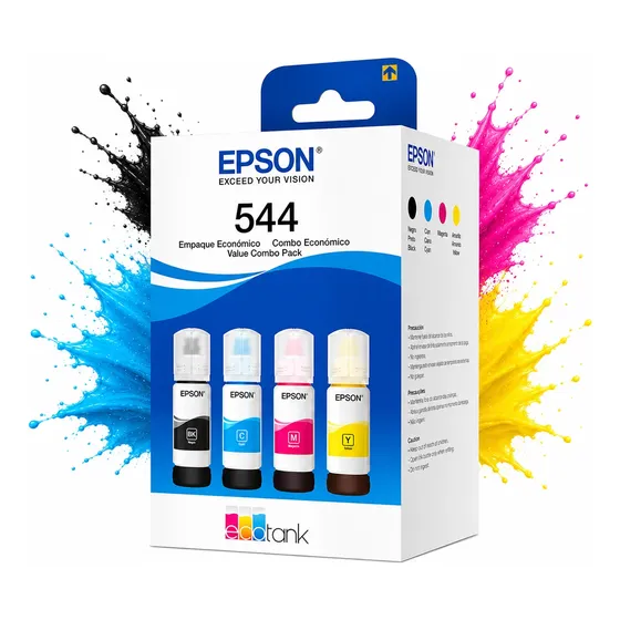 Tinta T544 Epson Kit Refil 4 Cores Refil Ecotank