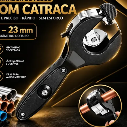 Cortador De Tubos Circular Com Catraca Ajustável 6-23mm