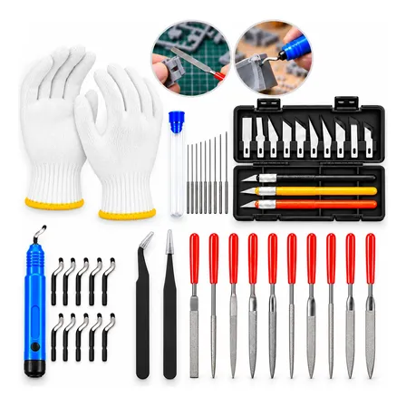 Kit 47 Ferramentas Impressão 3d Acabamento Rebarbador Preto