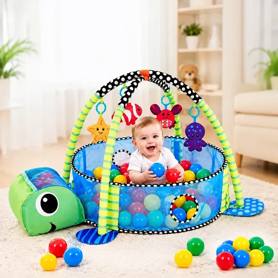 Tapete Infantil Bebê Atividades Com Bolinhas 3 Em 1