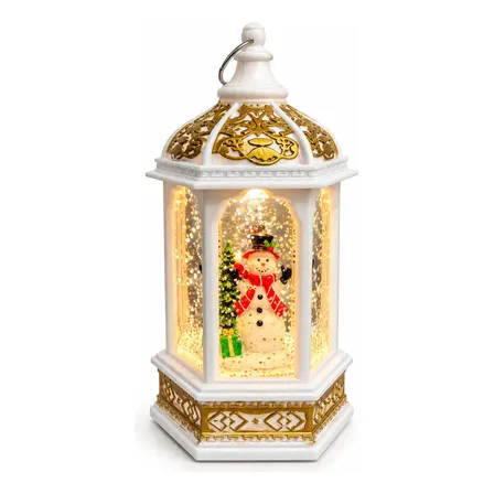 Lamparina Natalina Decorativa Led Árvore De Natal B Nev 15cm Branco Boneco De Neve