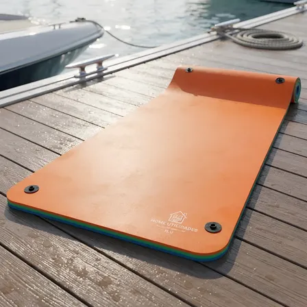 Tapete Flutuante Gigante Náutico Piscina Mar Lancha Barco Laranja Unico