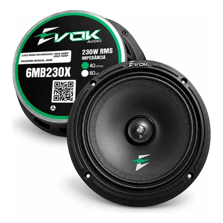 Alto Falante Evok 6mb230x 6 Polegadas 230w Rms Par Preto