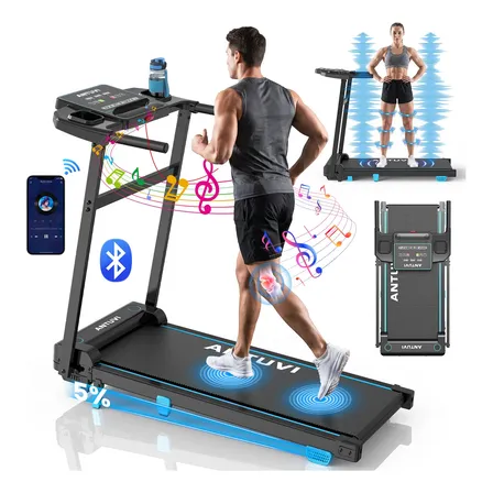 Esteira Elétrica Ergométrica + Massagem 2 Em 1 C/bluetooth Azul-celeste 220v