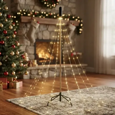 Cortina Árvore De Natal Pisca Cachoeira 2m 8f 110v 10 Fios
