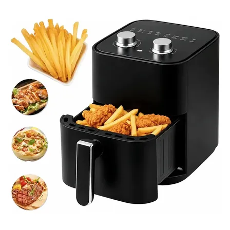 Fritadeira Air Fryer 3l Sem Óleo 1200w Antiaderente 110/220v Preto 127v