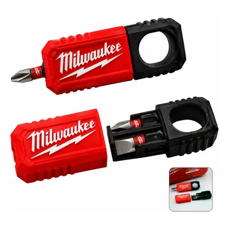 Porta Bits Milwaukee 2 Bits Chaveiro Organizador Compacto
