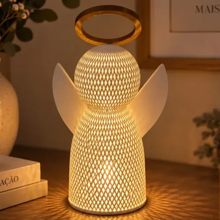 Anjo Natal Led Luminária Decorativa Mesa Presente 20cm 20cm