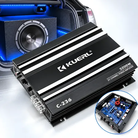 Módulo Amplificador Som Automotivo 2 Canais 3200w 12v Preto