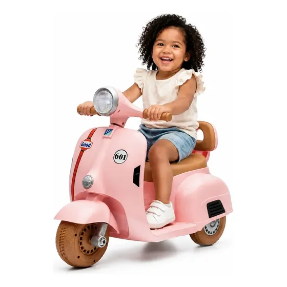 Moto Elétrica Infantil Scooter 6v Recarregável Com Luz E Som