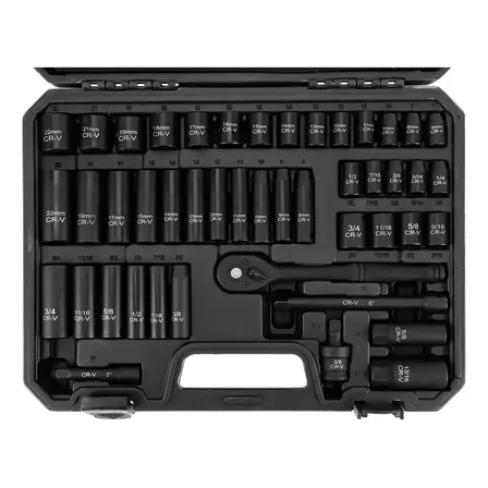 Kit De Chaves Jogo Chave Catraca 3/8 Soquetes Longos Preto