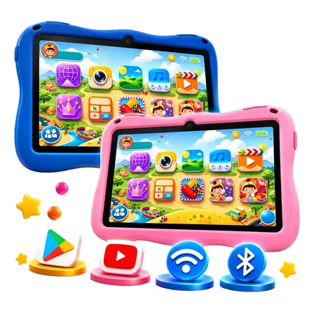 Tablet Infantil Kids 8gb Ram + 128gb Com Capa, Jogos, Videos Rosa
