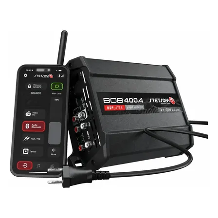 Amplificador Stetsom Bob400.4 Dsplayer 4 Canais Bluetooth Preto