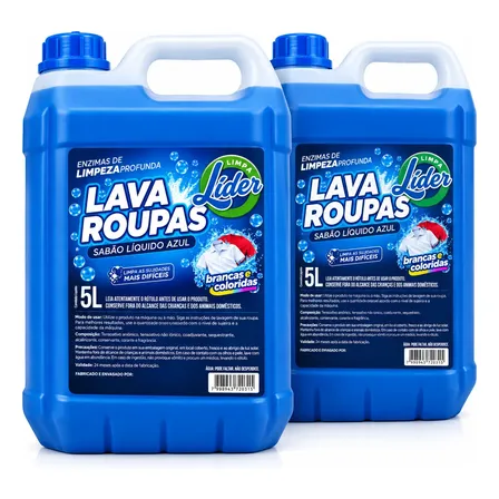 Kit C/ 2un - Lava Roupas Azul 5l - Roupas Limpas E Cheirosas