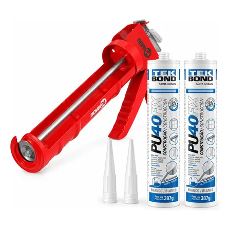 Kit 2 Silicone Pu40 Tekbond 387g Com Aplicador Nove54