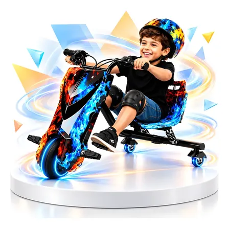 Triciclo Eletrico Infantil Drift 350w 36v Luzes Rgb E Brinde Gelo E Fogo