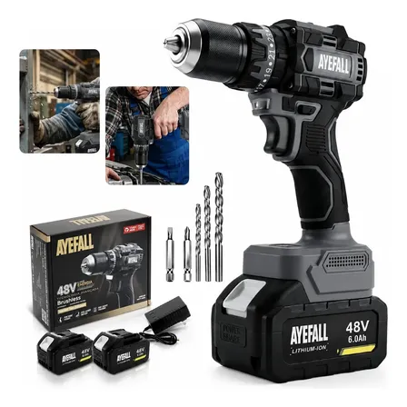 Furadeira Parafusadeira De Impacto Aiefal 10mm 48v Brushless Cinza-escuro 127/220v