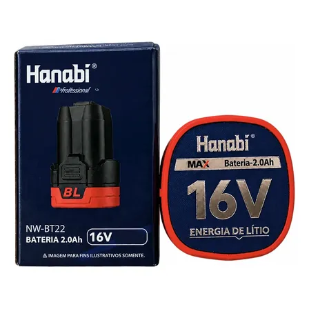 Bateria Recarregável 16v 2.0ah Para Parafusadeira Hanabi