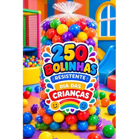 Pacote 250 Bolinhas Para Piscina Infantil Coloridas Premium Coloridas