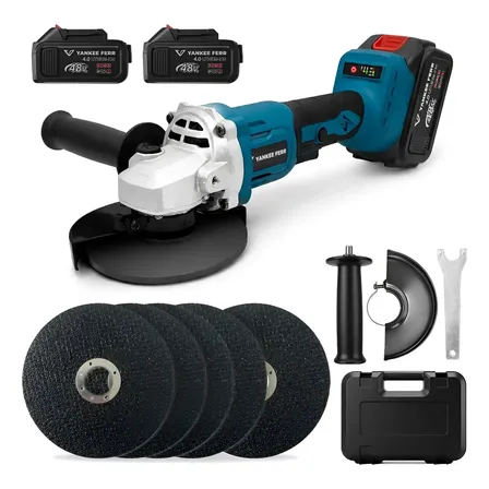 Esmerilhadeira Angular Sem Fio 48v 2 Baterias 5 Discos Kit Azul-aço 48v 50 Hz/60 Hz