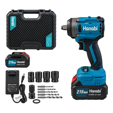 Parafusadeira Chave De Impacto 21v 500nm Hanabi Brushless Azul-petróleo 127/220v 60hz