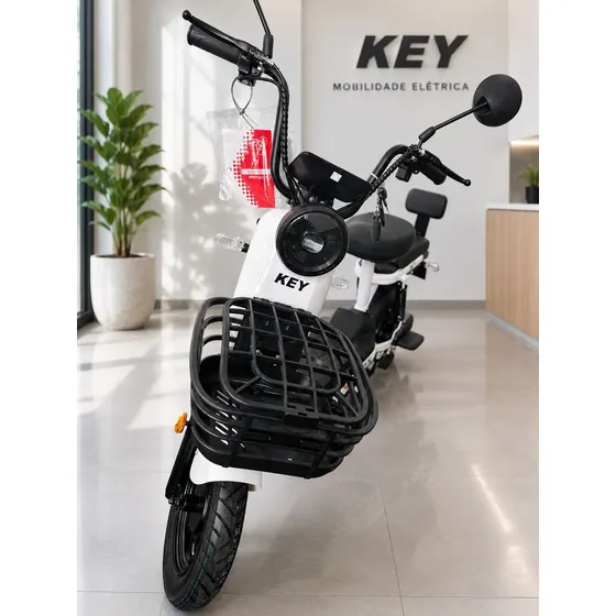Scooter Elétrica Key Com Cesto E Farol 800w Branco Branco 19