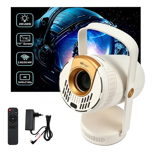 Projetor Mini 4k Android 11 Wi-fi Bluetooth Cinema Em Casa Bege 127/220v