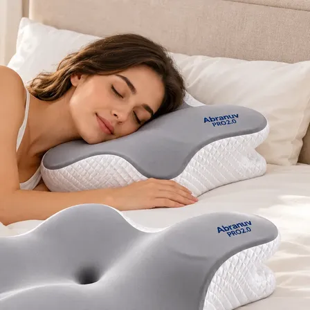 Kit 2 Travesseiros Abranuv Cervical Visco Ortopédico Dormir Branco